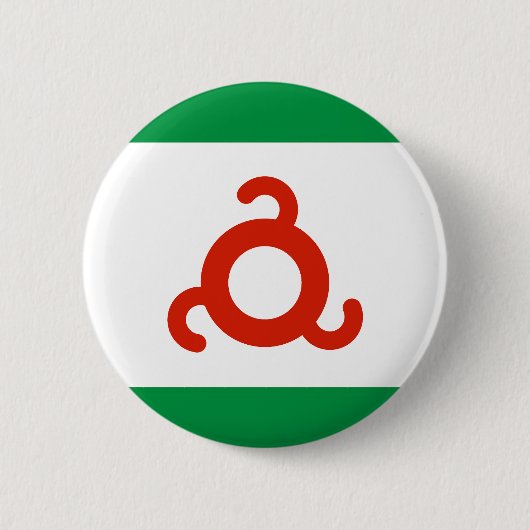 Badge Rond 5 Cm Drapeau d'Ingushetia (Devant)