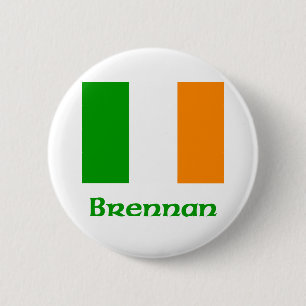 Badge Rond 5 Cm Drapeau d'Irlandais de Brennan