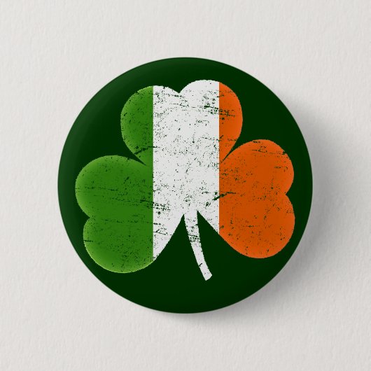 Badge Rond 5 Cm Drapeau d'Irlandais de shamrock de l'Irlande (Devant)