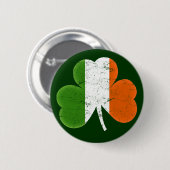 Badge Rond 5 Cm Drapeau d'Irlandais de shamrock de l'Irlande (Devant & derrière)