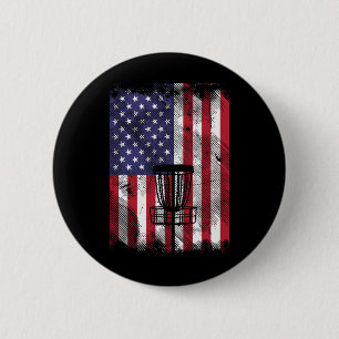 Badge Rond 5 Cm Drapeau Disc Golf Sket Frisbee Golf Sport Vintage