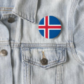 Badge Rond 5 Cm Drapeau d'Islande (En situation)