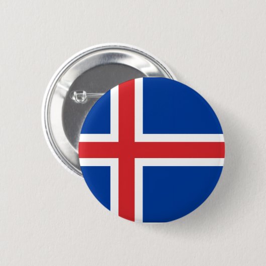 Badge Rond 5 Cm Drapeau d'Islande (Devant & derrière)