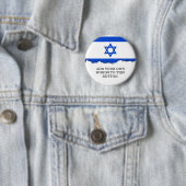 Badge Rond 5 Cm Drapeau d'Israélien (En situation)