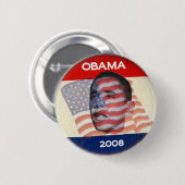 Badge Rond 5 Cm Drapeau d'Obama 2008 (Devant & derrière)