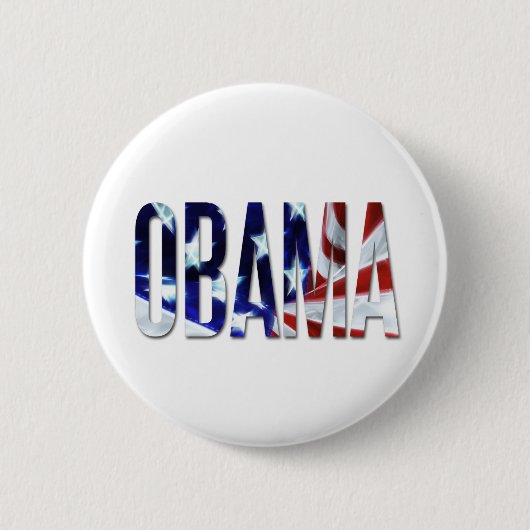 Badge Rond 5 Cm Drapeau d'Obama Amérique (Devant)