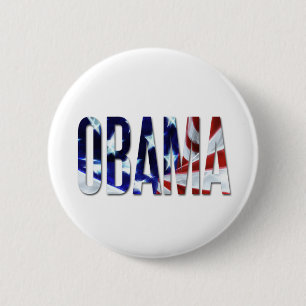 Badge Rond 5 Cm Drapeau d'Obama Amérique