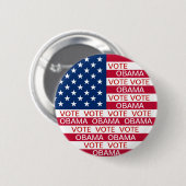 Badge Rond 5 Cm Drapeau d'Obama de vote (Devant & derrière)