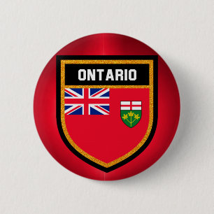 Badge Rond 5 Cm Drapeau d'Ontario