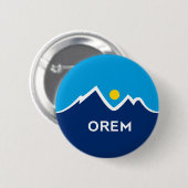 Badge Rond 5 Cm Drapeau d'Orem, Utah (Devant & derrière)