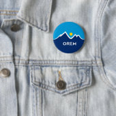 Badge Rond 5 Cm Drapeau d'Orem, Utah (En situation)