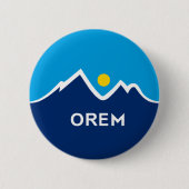 Badge Rond 5 Cm Drapeau d'Orem, Utah (Devant)