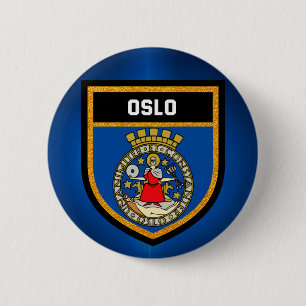 Badge Rond 5 Cm Drapeau d'Oslo