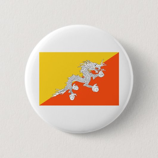 Badge Rond 5 Cm Drapeau du Bhoutan (Devant)
