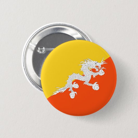Badge Rond 5 Cm Drapeau du Bhoutan (Devant & derrière)