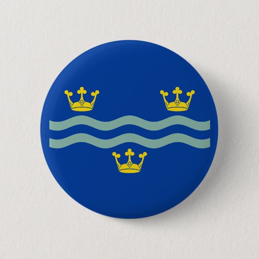 Badge Rond 5 Cm Drapeau du bouton Cambridgeshire (Devant)