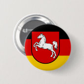 Badge Rond 5 Cm Drapeau du Bouton de Basse-Saxe (Devant & derrière)