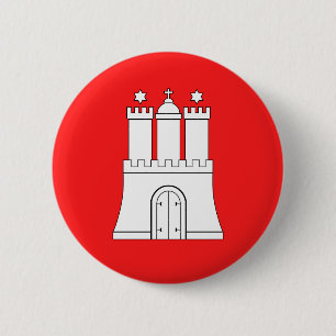 Badge Rond 5 Cm Drapeau du bouton Pinback de Hambourg