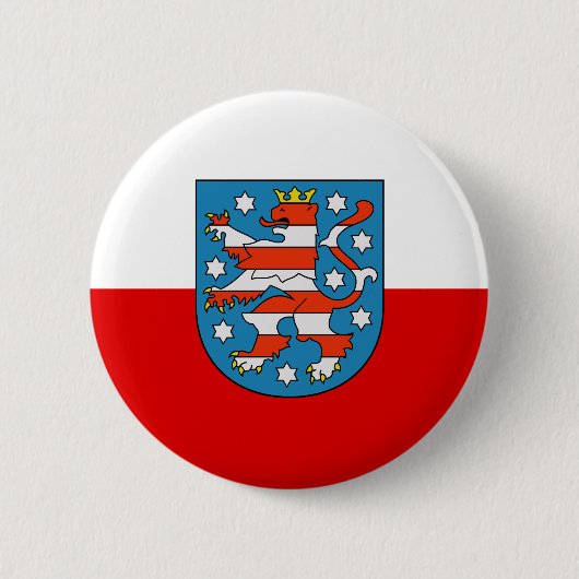 Badge Rond 5 Cm Drapeau du bouton Pinback de Thuringe (Devant)