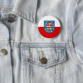 Badge Rond 5 Cm Drapeau du bouton Pinback de Thuringe (En situation)