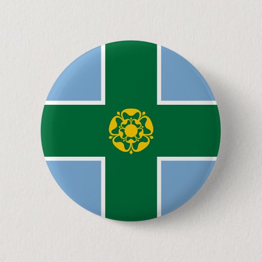 Badge Rond 5 Cm Drapeau du bouton Pinback du Derbyshire (Devant)