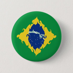 Badge Rond 5 Cm Drapeau du Brésil
