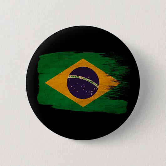 Badge Rond 5 Cm Drapeau du Brésil (Devant)