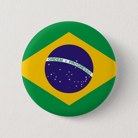 Badge Rond 5 Cm Drapeau du Brésil (Devant)