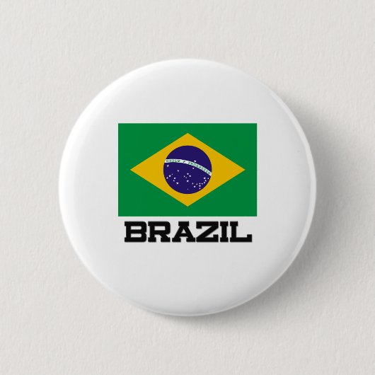 Badge Rond 5 Cm Drapeau du Brésil (Devant)