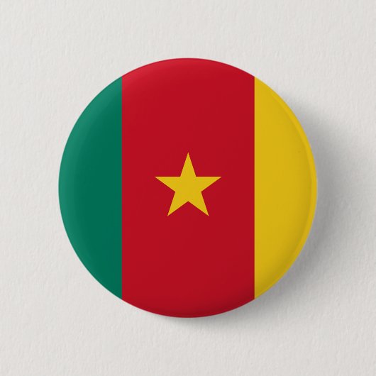 Badge Rond 5 Cm Drapeau du Cameroun (Devant)