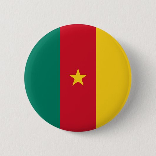 Badge Rond 5 Cm Drapeau du Cameroun (Devant)