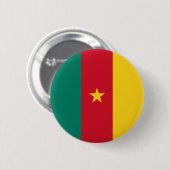 Badge Rond 5 Cm Drapeau du Cameroun (Devant & derrière)