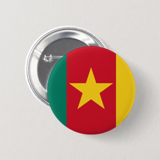 Badge Rond 5 Cm Drapeau du Cameroun (Devant & derrière)