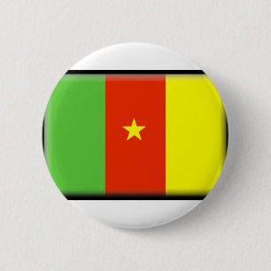 Badge Rond 5 Cm Drapeau du Cameroun
