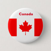 Badge Rond 5 Cm Drapeau du Canada (Devant)