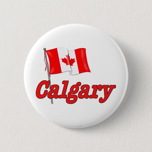 Badge Rond 5 Cm Drapeau du Canada - Calgary (Devant)