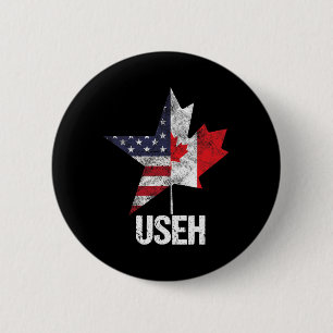 Badge Rond 5 Cm Drapeau du Canada États-Unis d'Amérique Canadien A