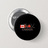 Badge Rond 5 Cm Drapeau du Canada Feuille d'érable canadienne Cerf (Devant & derrière)