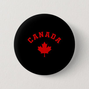 Badge Rond 5 Cm Drapeau du Canada Feuille d'érable canadienne Rand