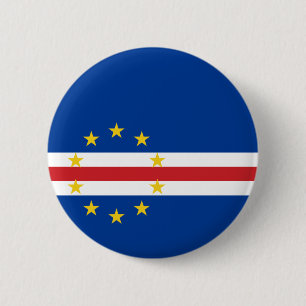 Badge Rond 5 Cm Drapeau du Cap-Vert - Bouton d'épine du Cap-Vert