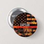 Badge Rond 5 Cm Drapeau du Capitaine Pompier (Devant & derrière)