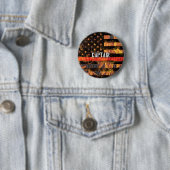 Badge Rond 5 Cm Drapeau du Capitaine Pompier (En situation)