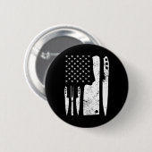 Badge Rond 5 Cm Drapeau du chef Knife Patriotique de Pâques Us (Devant & derrière)