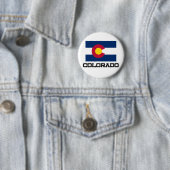 Badge Rond 5 Cm Drapeau du Colorado (En situation)