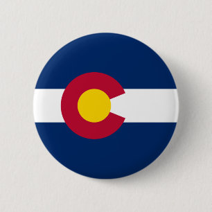 Badge Rond 5 Cm Drapeau du Colorado