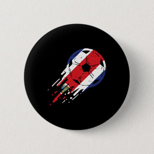 Badge Rond 5 Cm Drapeau du Costa Rica Foot Soccer Fan Hommes Femme