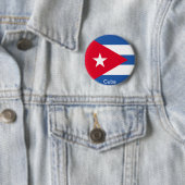 Badge Rond 5 Cm Drapeau du Cuba (En situation)