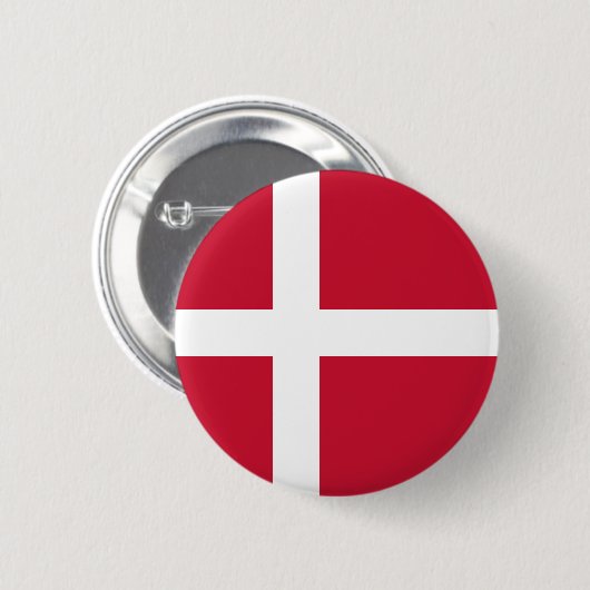 Badge Rond 5 Cm Drapeau du Danemark (Devant & derrière)