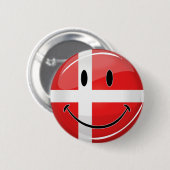Badge Rond 5 Cm Drapeau du Danemark souriant (Devant & derrière)