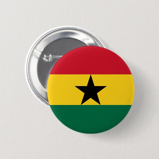 Badge Rond 5 Cm Drapeau du Ghana (Devant & derrière)
